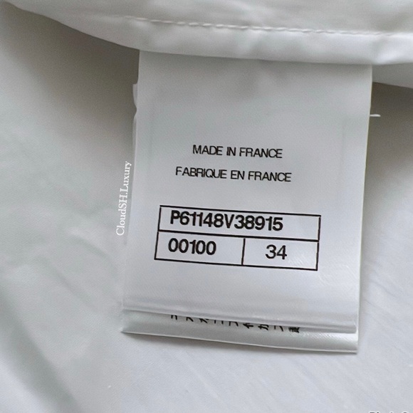 ❌❌Chanel Logo White Button Up Crop Top Shirt Sz.34 - Popular & Rare - Picture 12 of 16